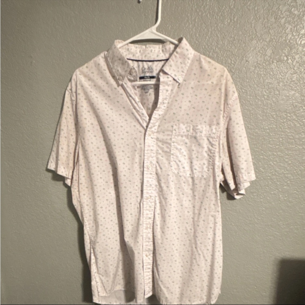 Croft & Barrow Light Pink Patterned Button-Down Shirt